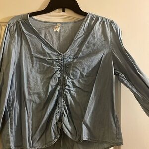 Blue long sleeve top